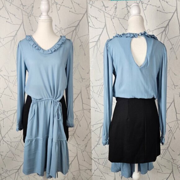 Balenciaga Paris Ruffle Collar Tiered Midi Hybrid Dress Art To Wear - Picture 1 of 9